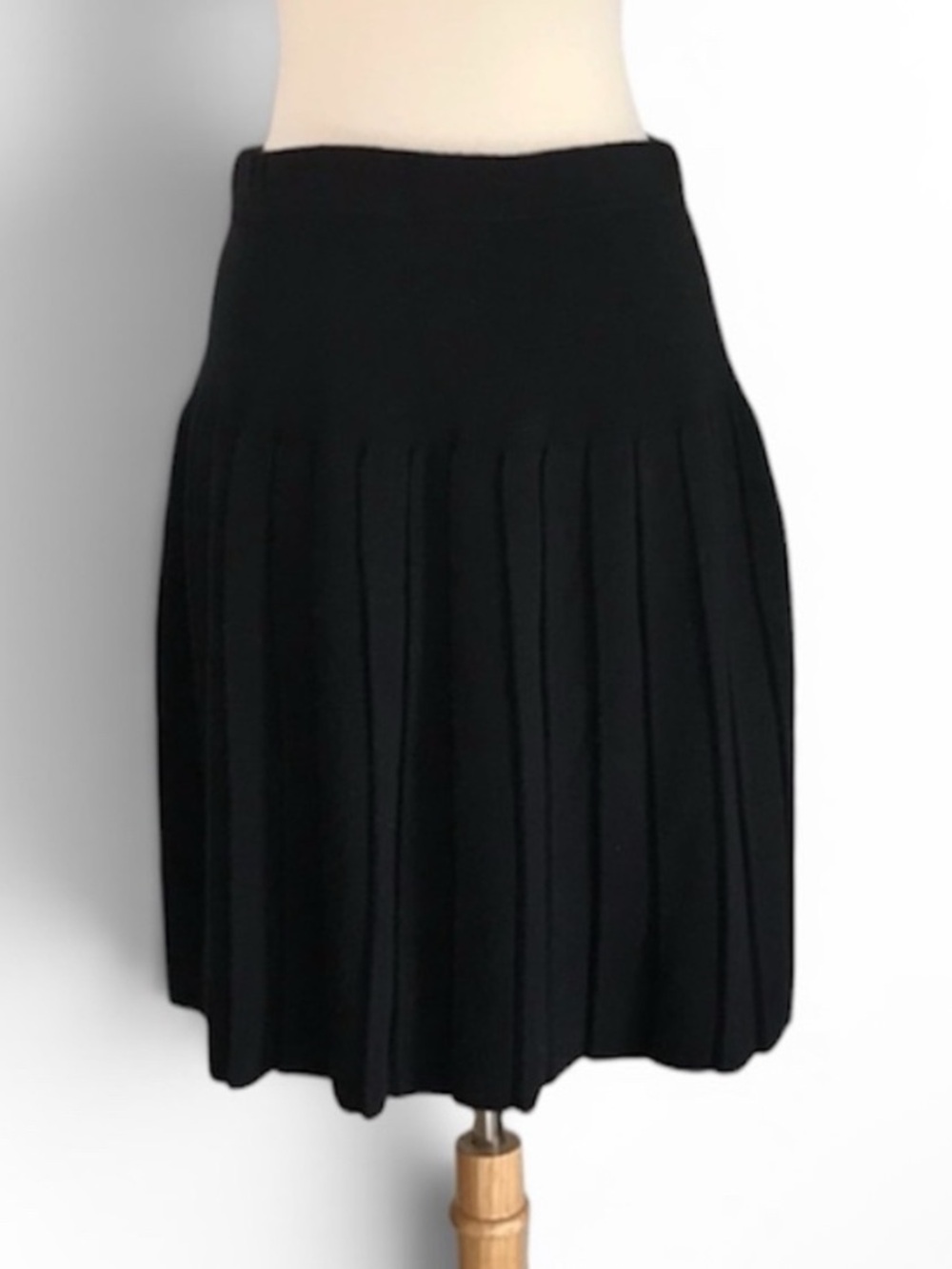 VTG APOSTROPHE Pleated Sweater Skirt MEDIUM Black